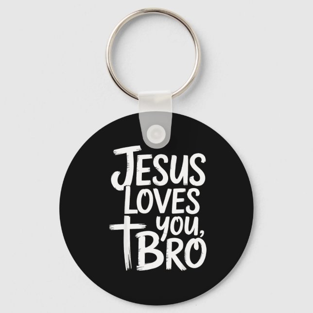 Llavero Jesus Loves You Bro Christian Religious  (Anverso)