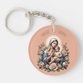 Llavero Jesús Madre e hijo Personalizado Texto Religioso
