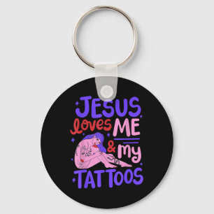 Llavero Jesús Me Ama Y A Mis Tatuajes