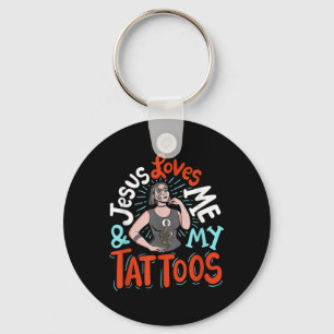Llavero Jesús Me Ama Y A Mis Tatuajes