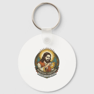 Llavero Jesús Molesto Residuo De Papel De Pegatina Al Pela