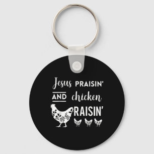 Llavero Jesus Praisin Y Chicken Raisin Graciosa Agricultur