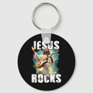 Llavero Jesús roca con guitarra - Divertido cristiano roca