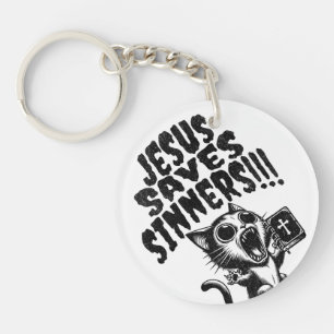 Llavero Jesús salva al pecador - Gatito
