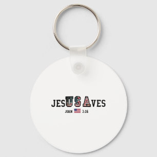 Llavero Jesus salva Jesus salva bandera de EE. UU. Patriót