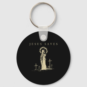 Llavero Jesús salva la cruz de la fe cristiana religiosa v