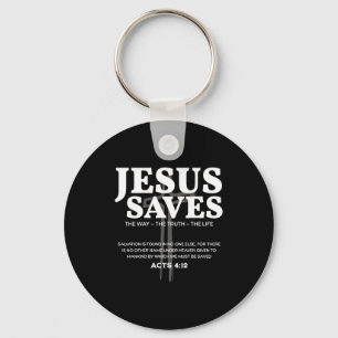 Llavero Jesús Salva Versículo Bíblico Hechos 4_12 Cristian