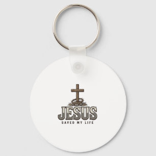 Llavero Jesús Salvó Mi Vida Grabado Vintage Diseño Cristia