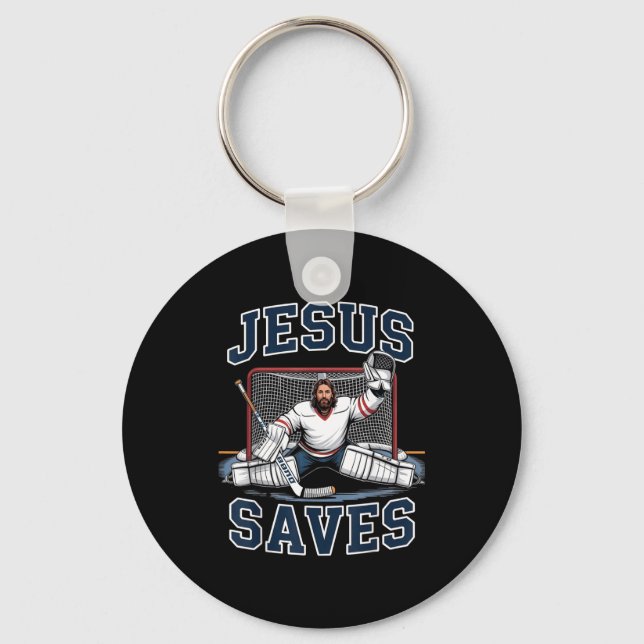 Llavero Jesus Saves Hockey Player Team God Hockey Lovers H (Anverso)