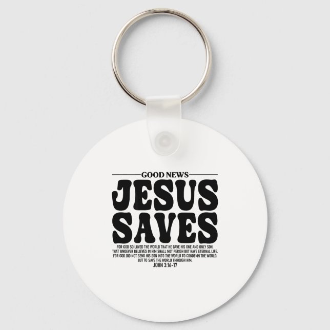 Llavero Jesus Saves Onback Subtle Christian Minimal Religi (Anverso)