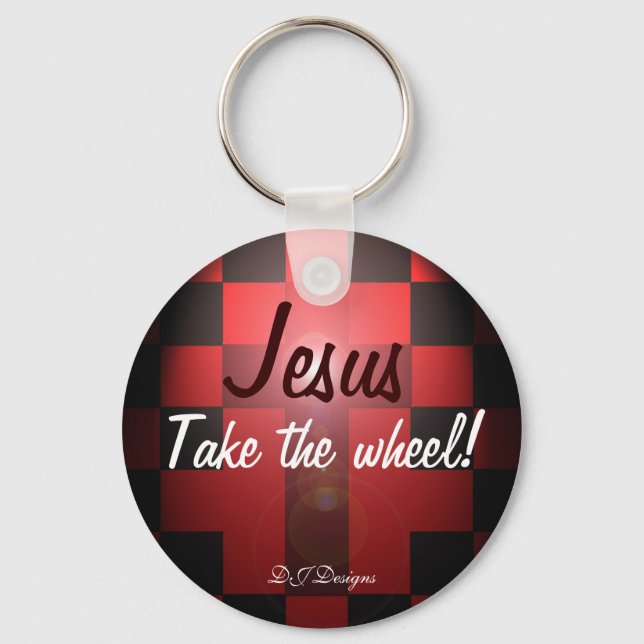 Llavero Jesus Take the Wheel Keychain (Anverso)