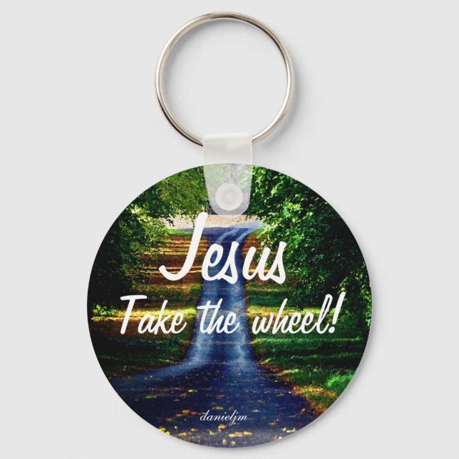 Llavero Jesus Take the Wheel Keychain (Anverso)