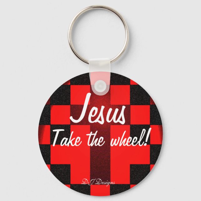 Llavero Jesus Take the Wheel Keychain (Anverso)
