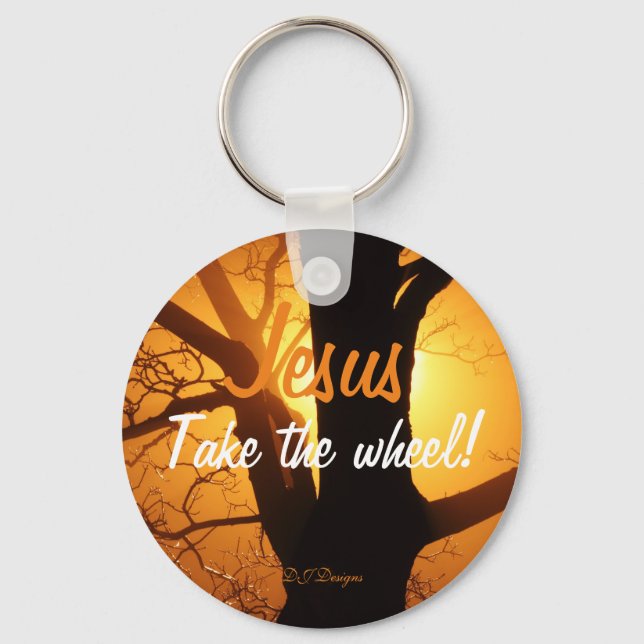 Llavero Jesus Take the Wheel Keychain (Anverso)