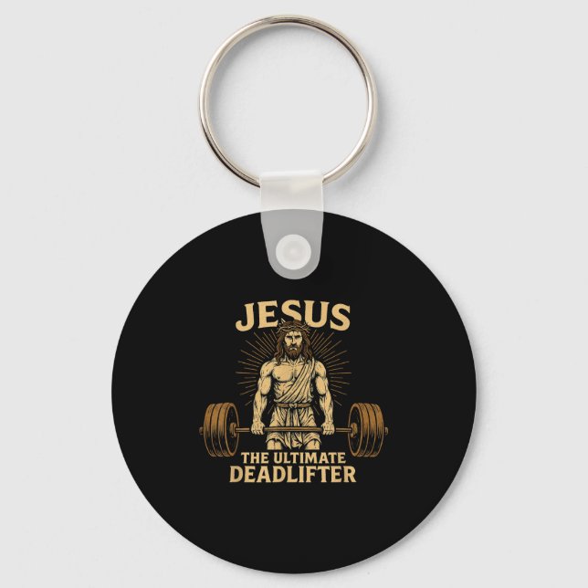 Llavero Jesus The Deadlifter Christian Fitness  (Anverso)