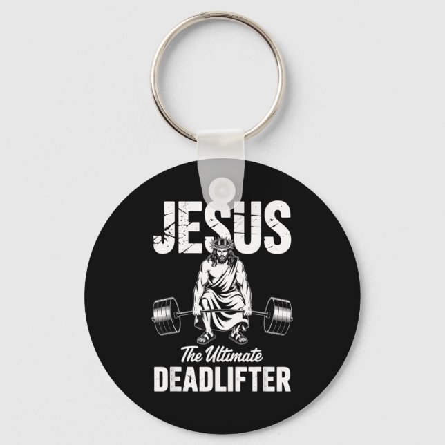 Llavero Jesus The Deadlifter Funny Christian Gym Pun  (Anverso)