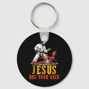 Llavero Jesús Tiene Tu Espalda Graciosa Cristiana Jiu-jits