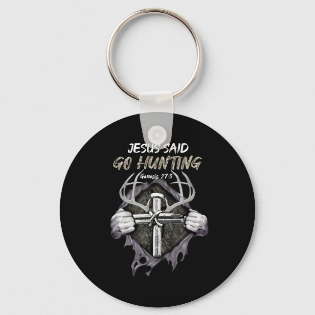 Llavero Jesús va a cazar génesis 273 cazando cristianos (Anverso)