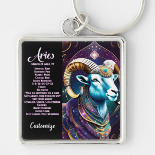 Llavero Jewel Galaxy Zodiac Aries personalizado