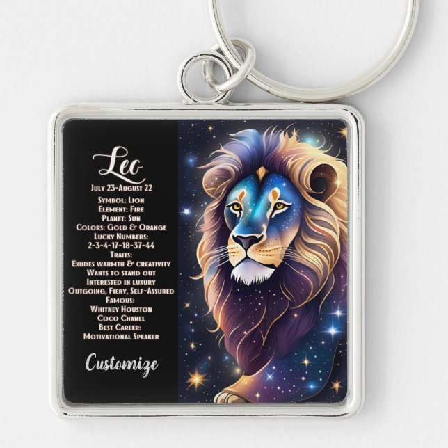 Llavero Jewel Galaxy Zodiac Leo personalizado (Frente)