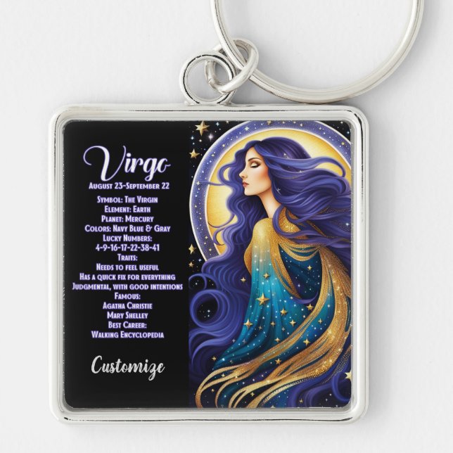 Llavero Jewel Galaxy Zodiac Virgo personalizado (Frente)