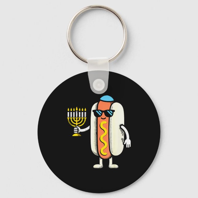 Llavero Jewish Pjs Hotdog Funny Food Hanukkah Pajamas Chan (Anverso)