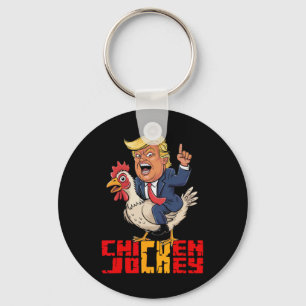 Llavero Jinete de Pollo Trump Meme Divertido Político 
