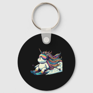 Llavero Jinete de Polvo de Arcoíris Lindo Unicornio Alpino
