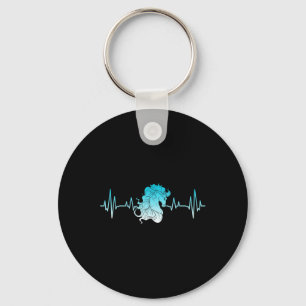 Llavero Jinete ecuestre de caballos Animal Lover Heartbeat