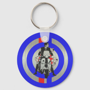 Llavero Jinete retro de la vespa de la MOD metálico