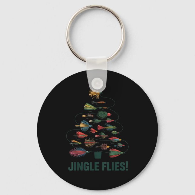 Llavero Jingle Flies Funny Fly Fishing Lure Christmas Paja (Anverso)