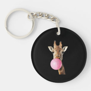 Llavero Jirafa Chicle Rosa Burbuja Lindo Animal Divertido 