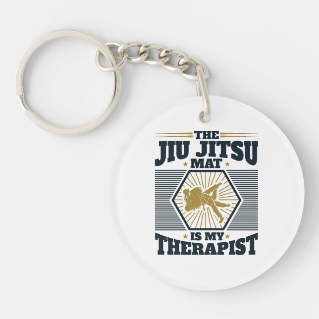Llavero Jiu Jitsu Mat Es Mi Terapista (Frente)