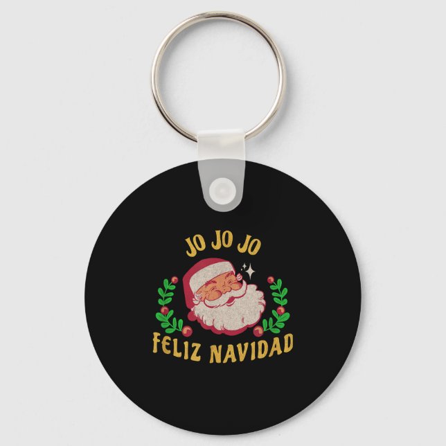Llavero Jo Jo Jo Feliz Navidad Santa Christmas In Spanish  (Anverso)