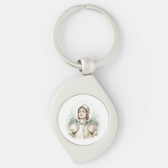 Llavero Joan of Arc , Catholic Gifts (Anverso)