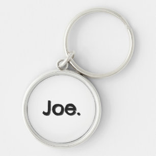 Llavero Joe. Nombre en letra negra sobre blanco