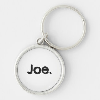 Llavero Joe. Nombre en letra negra sobre blanco