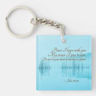 Llavero John 14:27 Paz me voy contigo, Personalizado