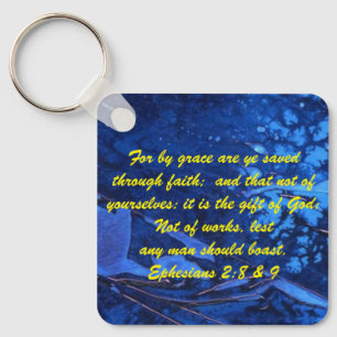 Llavero John 3:16 y Efesios2:8 y 9 Verdad de la Biblia Key