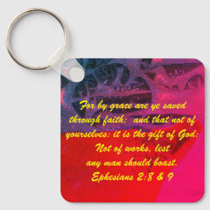Llavero John 3:16 y Efesios2:8 y 9 Verdad de la Biblia Key