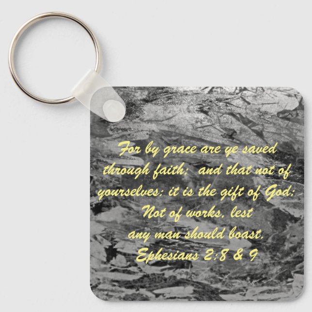 Llavero John 3:16 y Efesios2:8 y 9 Verdad de la Biblia Key (Anverso)