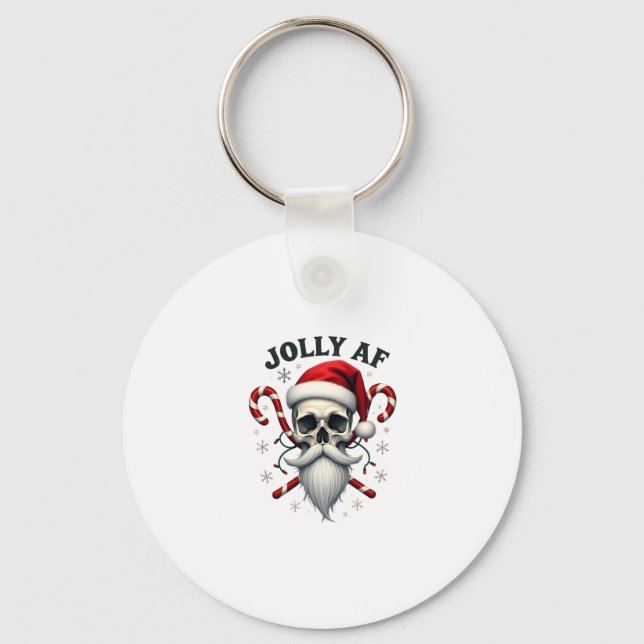 Llavero Jolly Af Christmas Skull Santa Hat Happy Xmas Holi (Anverso)