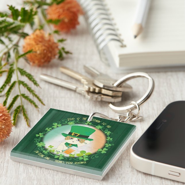 Llavero Jolly Ginger Tabby Irish Cheer (Frente Derecha)