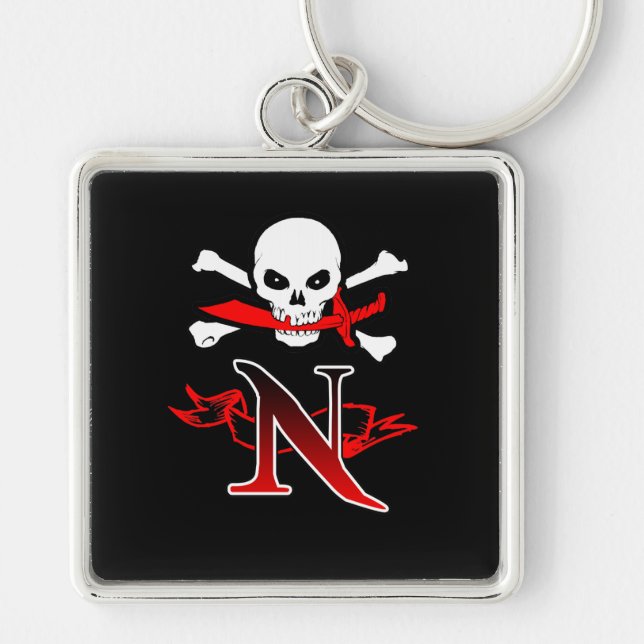 Llavero Jolly Roger N Monogram Initial (Frente)