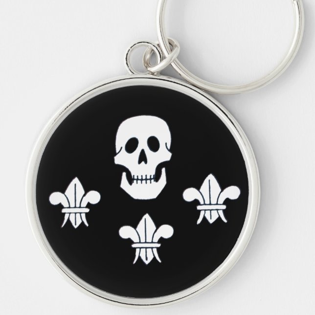 LLAVERO JOLLY ROGER SKULL Y LA BANDERA DE TRES LILIES (Frente)