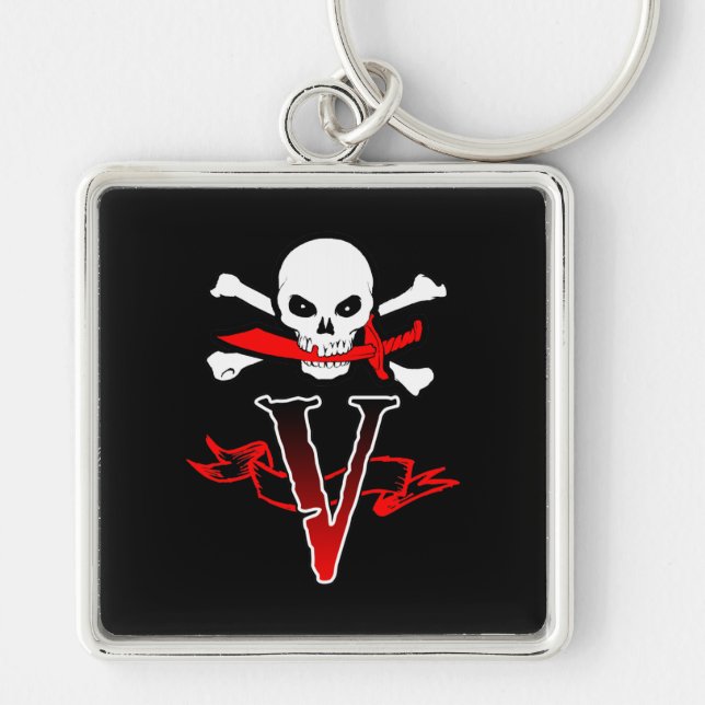 Llavero Jolly Roger V Monogram Initial (Frente)