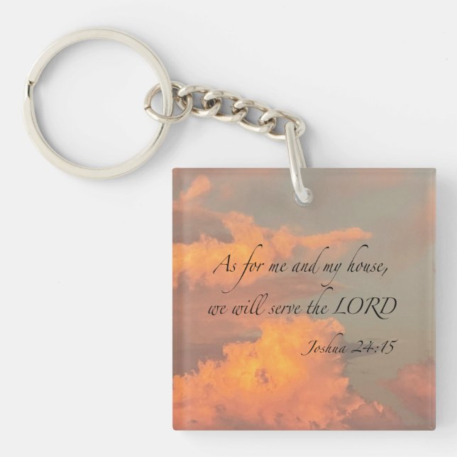 Llavero Josué 24:15 En cuanto a mí y a mi casa, serviremos (Frente)
