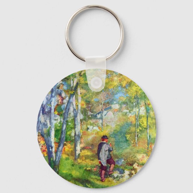 Llavero Joven en el bosque de Fontainebleau por Renoir (Anverso)
