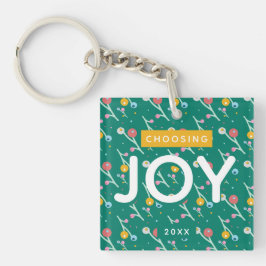 Llavero Joy Holiday Berries Green Navidades Personalizado