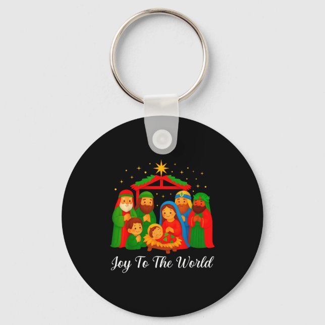 Llavero Joy To The World Ugly Christmas Sweater Xmas Squad (Anverso)